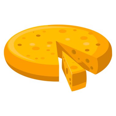 Süt ürünleri yemek ve restoran grafikleri için uygun peynir çarkının vektör izole çizimi