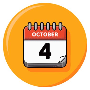 4 Ekim tarih çizgisi vektör tasarımı takvim anımsatıcı olay planlama ve en az grafik temalar için uygundur