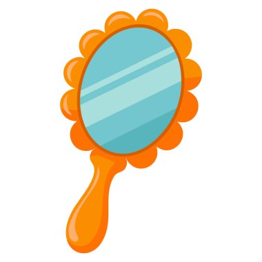 Çizgi film antika el aynası çizimi güzellik modası ve geçmiş klasik aksesuar temalı grafiklere uygun tarih kavramları için idealdir.