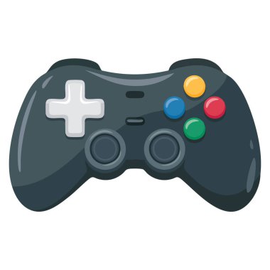 Denetleyici vektör illüstrasyonu oyun konsolu arayüzü, eğlence teknolojisi temaları ve dijital cihaz grafikleri için uygun tasarım unsurunu izole etti