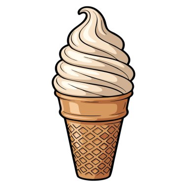 Lezzetli dondurma izole edilmiş vektör çizimi tatlı tatlı tatlı temalı yemek menüsü dekorasyonu ve lezzetli yaz ziyafeti konsepti için mükemmel.
