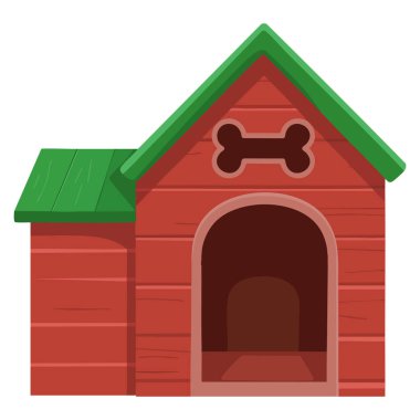 Köpek barınağı hayvan barınağı veterineri ve evcil hayvan temalı tasarım için ideal köpek kulübesi.