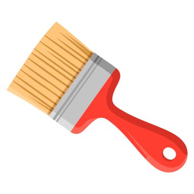 Boya fırçasının düz vektör tasarımı beyaz arka planda izole edilmiş sanat yaratıcılığı tasarımı ve yenileme kavramları için ideal