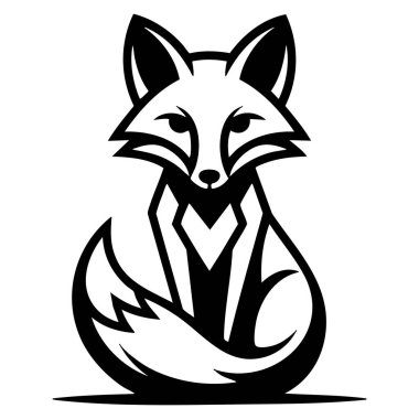 Tilki siluet vektörü, vahşi yaşam logosu doğa teması ve dekoratif tasarım projeleri için ideal oturan şık hayvan çizimi.