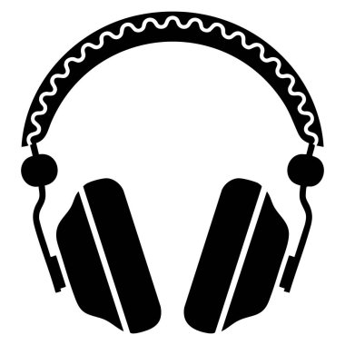 Ses müzik yayını podcast ve ses aygıtı temalı tasarımlar için uygun arkaplanda izole edilmiş vektör biçiminde kulaklık resmi