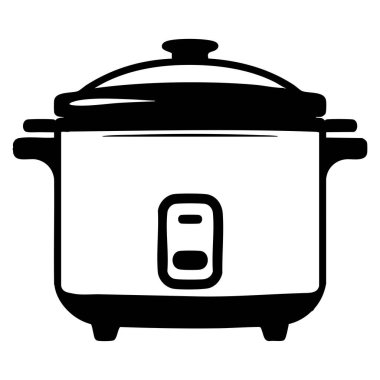 İzole edilmiş elektrikli pirinç pişirme vektör çizimi mutfak aletleri konsepti ev yapımı marka restoranı menüsü ve modern gıda tasarımı için uygundur.