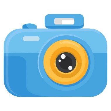 Açık mavi çocuk kamerası çocukluk fotoğrafçılık oyuncakları ve yaratıcı alet temalı tasarım için idealdir.