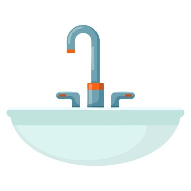 Modern banyo lavabosu izole edilmiş ev ve iç tesisat hijyen konsept vektör çizimi hijyenik ekipman tasarımı