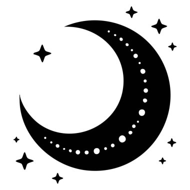 Ay ve yıldızlar gece çizimi gökyüzü gökyüzü astronomisi için ideal uyku zamanı arkaplanı ve kozmik temalı vektör tasarımı