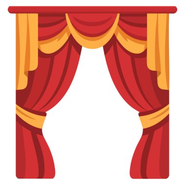 Theater stage red curtains illustration vector graphic perfect for performance drama cinema showtime and entertainment concept designs