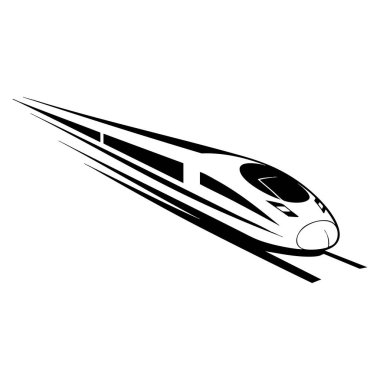 Hızlı modern ulaşım işareti ve sembol kavramına sahip tren silueti tasarımı demiryolu logosu taşıma sistemi ve hareketlilik temaları için idealdir