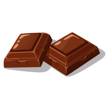 Çikolata izole edilmiş iki parça çizim tatlı çerez, kakao ve yiyecek temalı yaratıcı vektör tasarımı için idealdir.