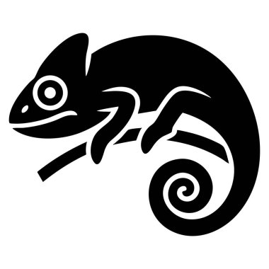 Vector Illustration bukalemun silueti karikatür sürüngen stili hayvan logoları ve doğa yaratıcı sanat eserleri için uygun.