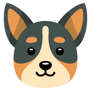 Beyaz arka planda sevimli köpek kafasının vektör çizimi hayvan logosu, hayvan portresi sembolü, yavru köpek karakteri ve maskot konsepti için mükemmel.