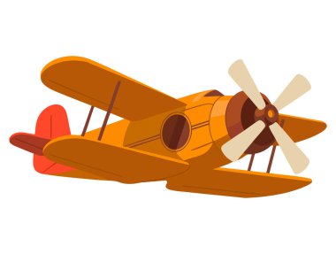 Karikatür jet aracının vektör çizimi havacılık taşımacılığı macera teması çocuk tasarımı ve eğlenceli uçak çizimleri için uygundur