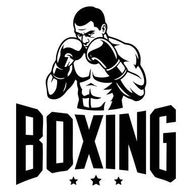 Vector illüstrasyon tasarımı boks sporu sticker tişörtü spor salonu markası ya da dövüş konsepti için ideal