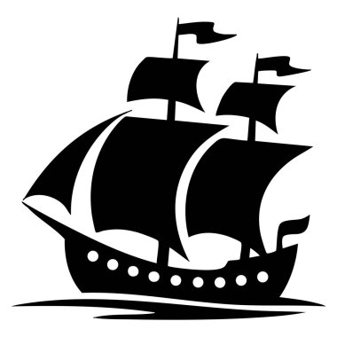 Okyanus macerası marka denizcilik amblemi ya da oyun projeleri için ideal bir korsan gemisi logosu tasarımı.