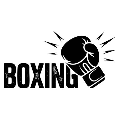 Boks için klasik logo, eldiven vektörü çizimi klasik spor amblemi spor kimliği turnuva posteri veya atletik marka tasarımı için uygun.