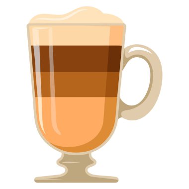 Beyaz arka planda izole edilmiş, kahve kültürünü ve sabah enerjisi kavramını temsil eden karikatür vektör tarzında kafein tasarımı.