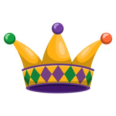 Sarı Joker şapka aksesuar tasarımı sirk karnaval kostüm komedisi ve festival temaları için uygun tasarım elementi.