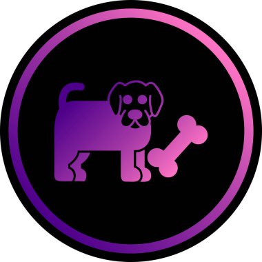 Köpek kemiği ikonu. Web için hayvan vektör simgesinin basit çizimi