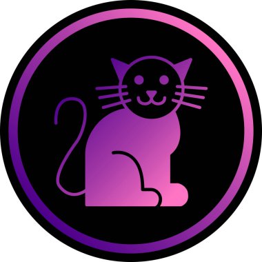 kedi simgesi, basit vektör illüstrasyonu