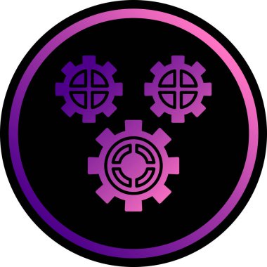 gears icon vector. style is flat symbols, black color, rounded angles, white background.