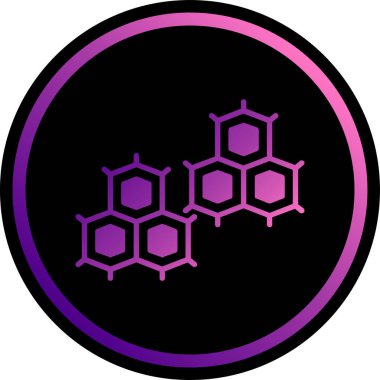 molecule icon. vector style is flat symbols, black color, rounded angles, white background.