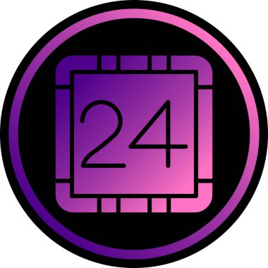 2 4 hours service rounded icon, vector illustration isolated is a circle symbol