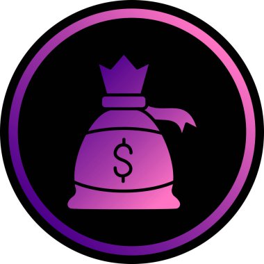 money bag icon, black style