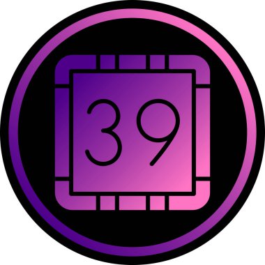 digital number 5 9 icon in neon style