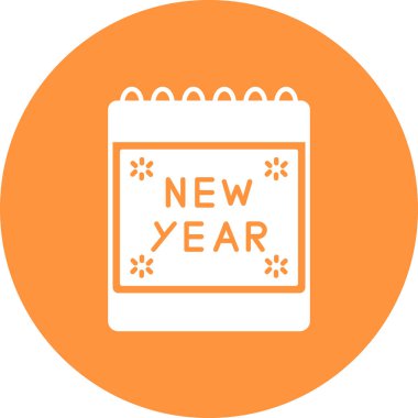 Yeni yıl modern simgesi, vektör illüstrasyonu