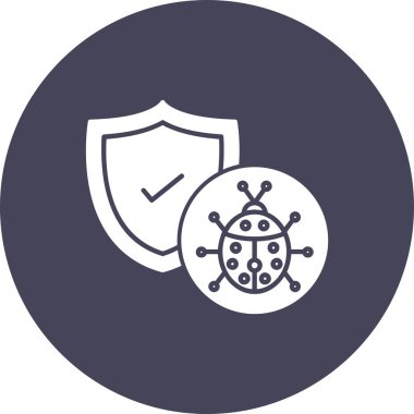 Virüs koruma simgesi, basit vektör illüstrasyonu