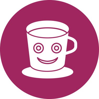 Yüz simgesi olan fincan, vektör illüstrasyonu