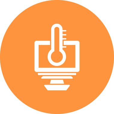 Tıbbi işaretli termometrenin vektör illüstrasyon simgesi.