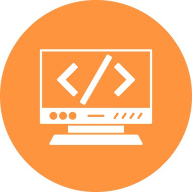 Kodlama. Web simgesi basit illüstrasyon