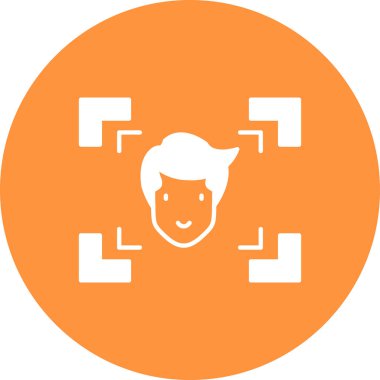 Yüzünde bir gülümseme olan bir adam ikonunun daire içindeki vektör çizimi