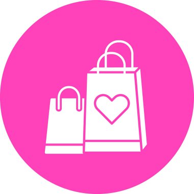 Alışveriş poşeti simgesi, beyaz arkaplanda illüstrasyon tasarım vektörü