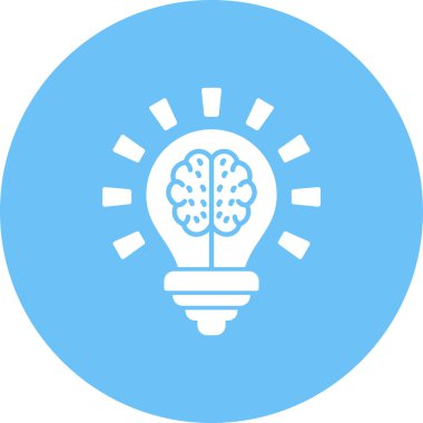 Beyin. Web simgesi basit illüstrasyon