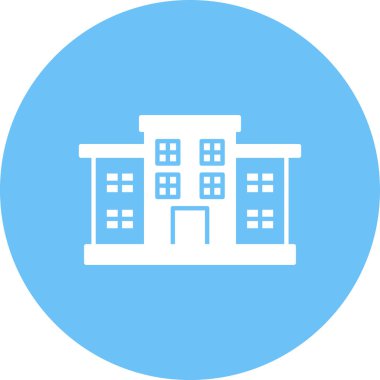 Okul binası. Web simgesi basit tasarım