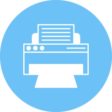 yazıcı web simgesi, basit vektör illüstrasyonu