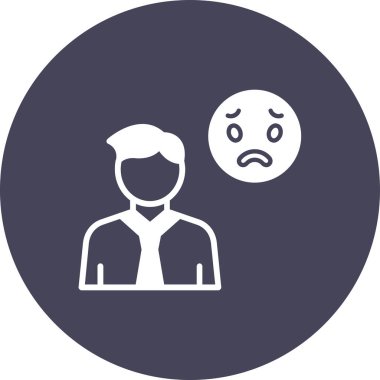 üzgün adam simgesi modada izole edilmiş arkaplan