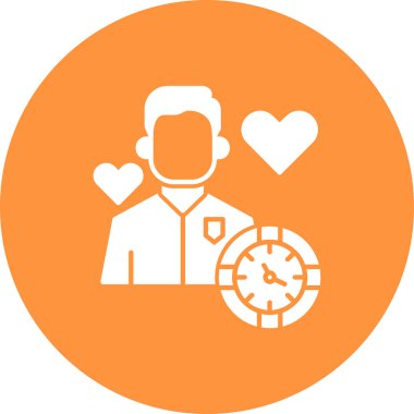 Saatli bir kalbin vektör çizimi