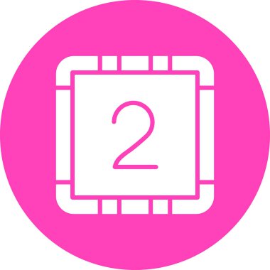 2 ve takvim simgesi, basit tasarım illüstrasyonu