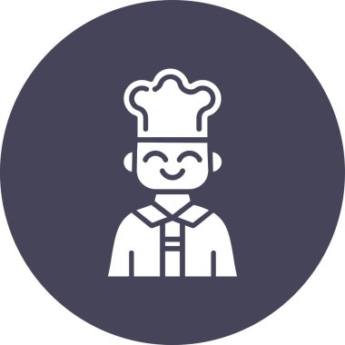 Şef simgesi, vektör illüstrasyonu basit tasarım