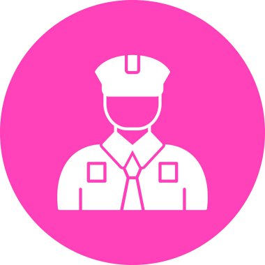 Arka planda polis memuru simgesi vektör çizimi tasarımı