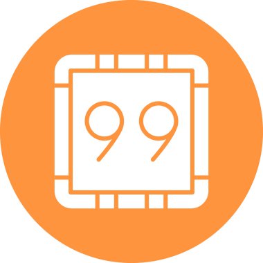 9 9 simge kabartma tasarımı. vektör çizimi izole edildi.