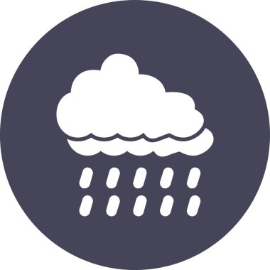 Yağmur bulutu vektör simgesi. biçim iki renkli düz simge sembolü, yuvarlak açılar, gri renkler, beyaz arkaplan