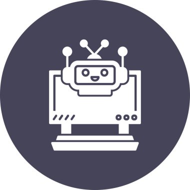 robot. Web simgesi basit illüstrasyon
