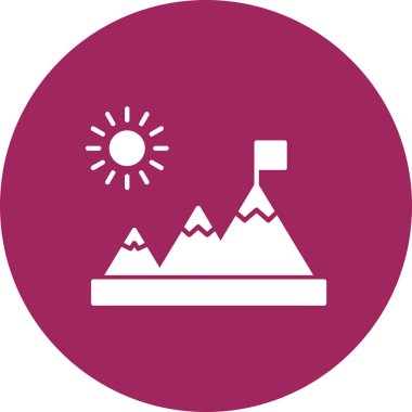 Bir dağ simgesinin vektör illüstrasyonu